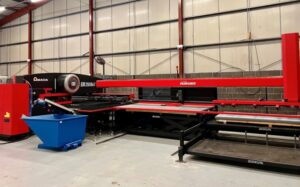 Amada EM2510 punch with LKI MP300 load/unload and PR300 UL part picker supplied by JTES Ltd