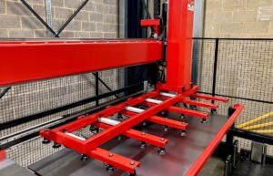 LKI MP250 load/unload automation system added to an Amada Vipros 2510 punch, both supplied by JTES Ltd