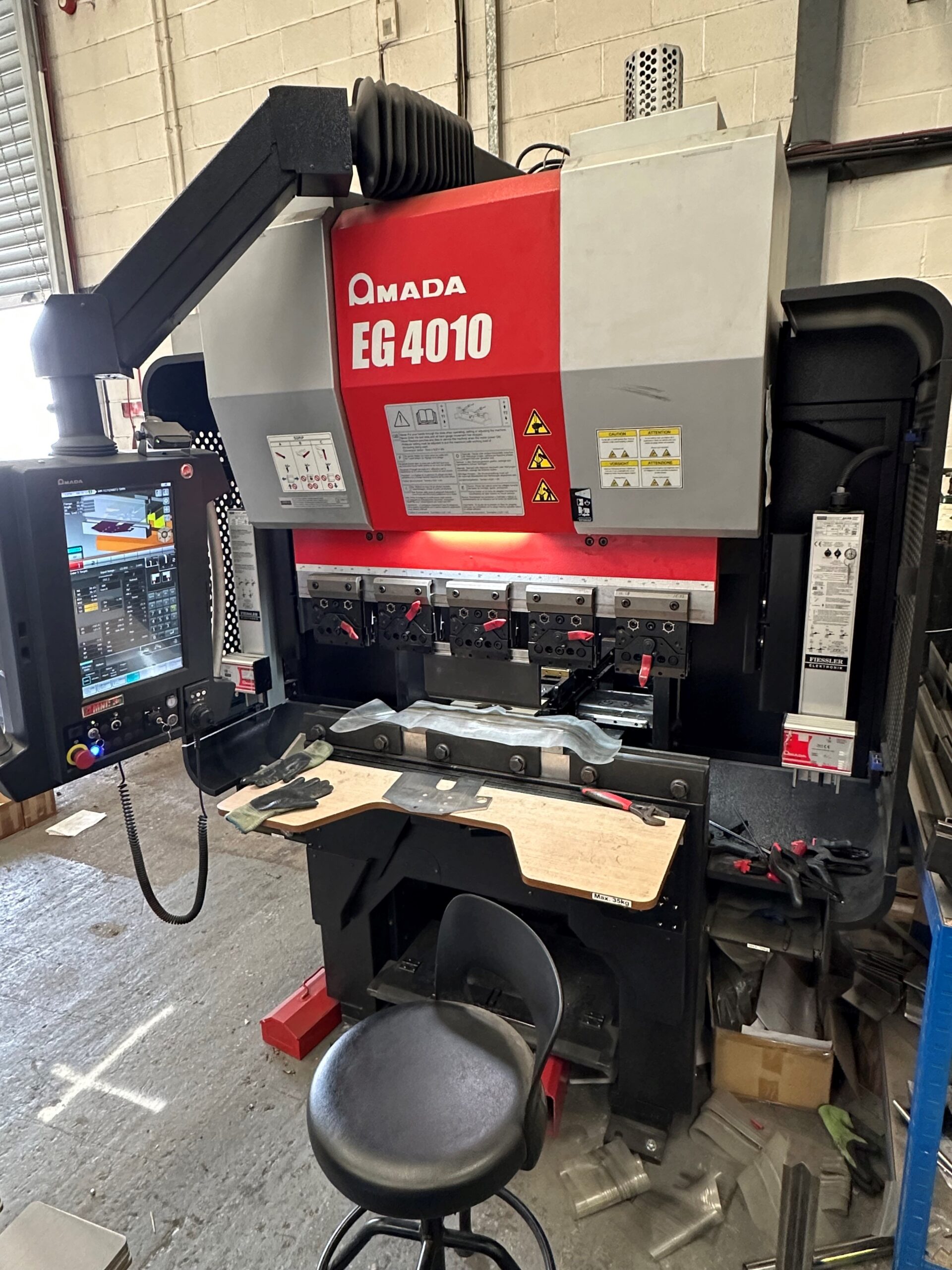 Amada EG-4010 Electric Press Brake, 5 axis (Stk 2070) / JTES Amada Machine Specialists Amada EG 4010 Electric Press Brake stk 2070